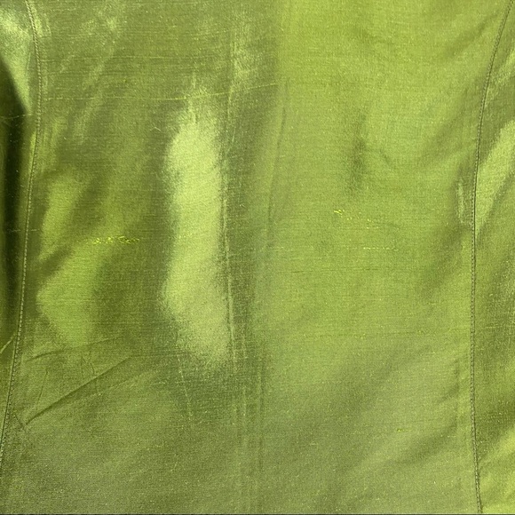 SilkLand Womens Green Shirt Size 4P Petite 3/4 Sleeve 100%Silk Blouse Tie/button - Picture 15 of 16